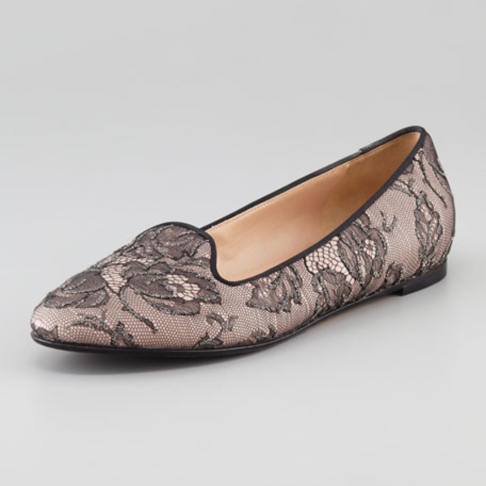Valentino Garavani Caviar-Crystal Lace Smoking Slipper - Picture 15 of 15